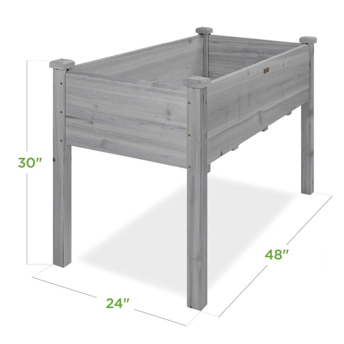 Best Choice Products 48x24x30in Raised Garden Bed, Elevated Wooden Planter for Yard w/ Foot Caps, Liner - Natural