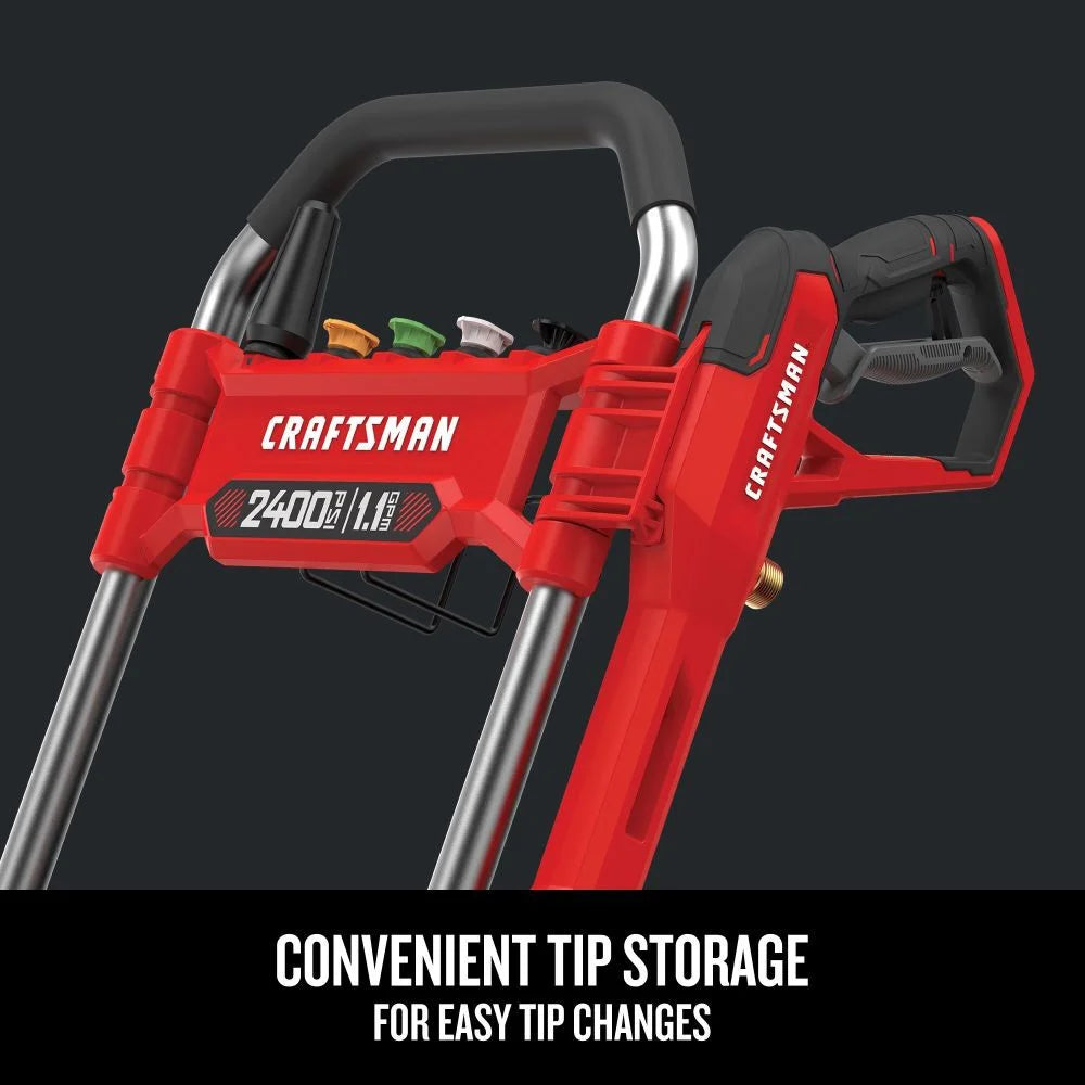 Craftsman 2400 Psi 1.1 Gpm Electric Cold Water Pressure Washer With 6 Spray Nozzles
