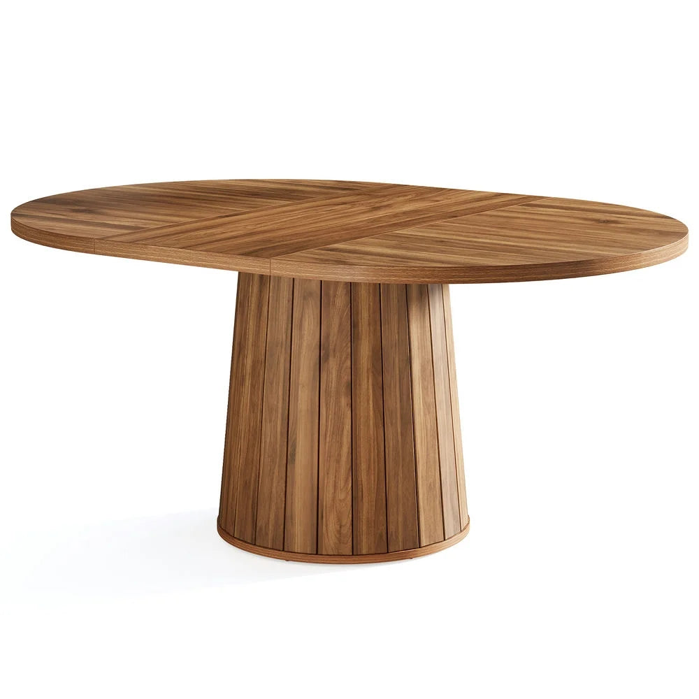 Topcobe 55" Dining Table, Wood Oval Kitchen Dinner Tables, Modern Kitchen Table, Pedestal Dining Table, Kitchen & Dining Room Furniture