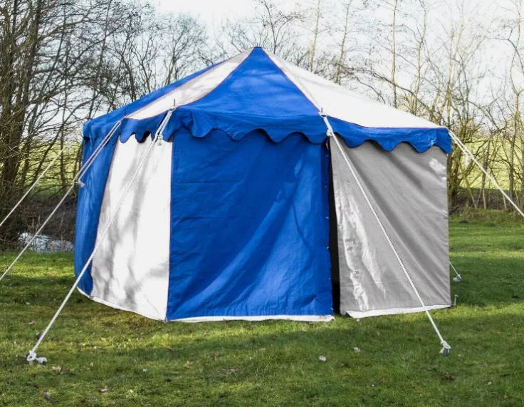 WEEKEND SALE Camping Tent Medieval Knight Harold square Blue- White Water proof Tent 4.5x4.5 M