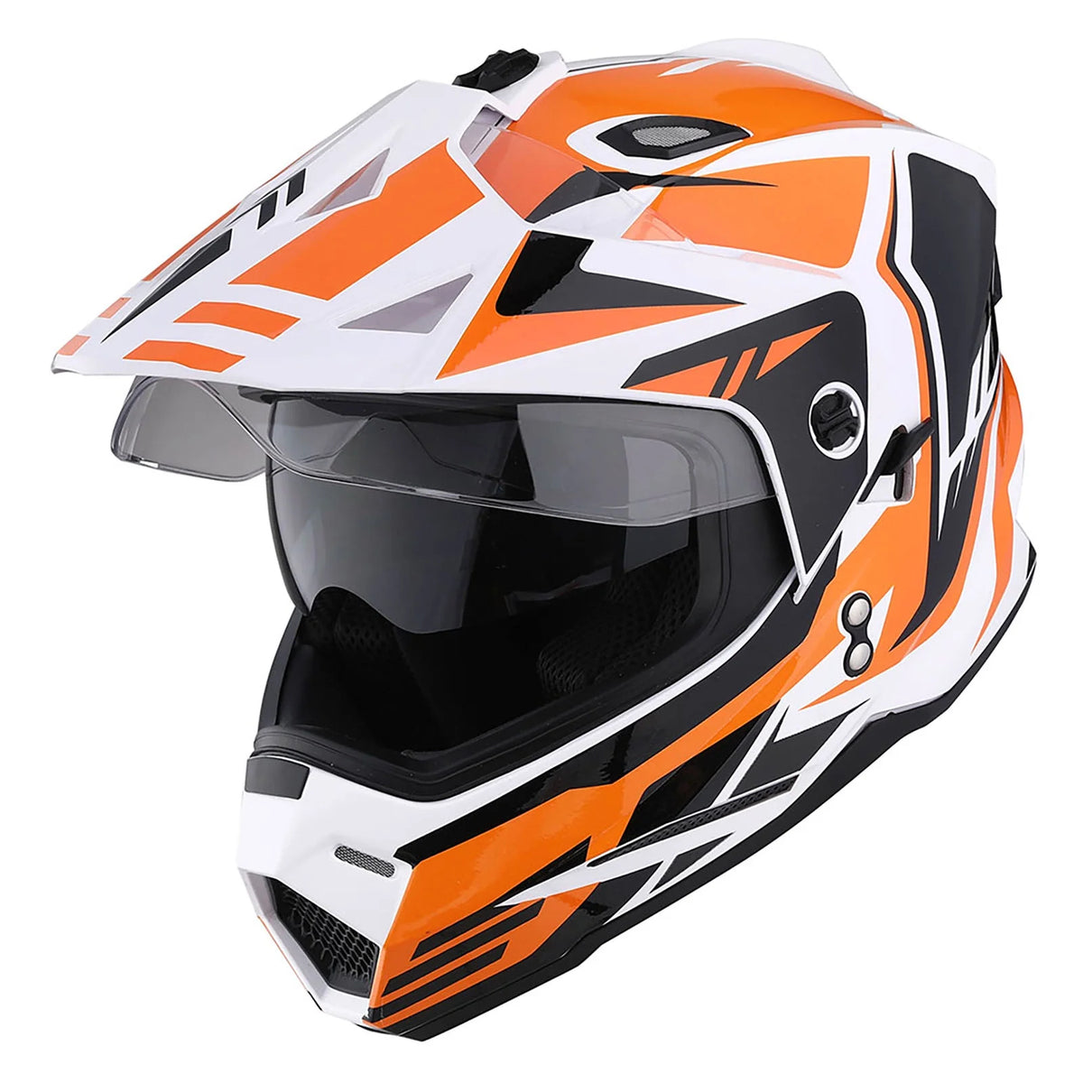 1Storm Youth Kids Dual Sport Dual Visor Motorcycle Motocross Off Road Full Face Helmet: HF802Youth Matt Black + Motorcycle Bluetooth Headset