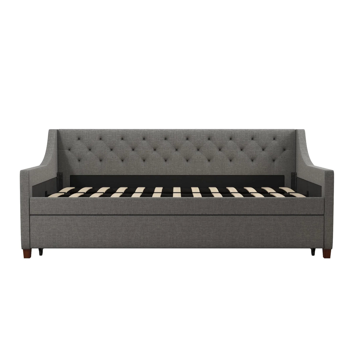 Novogratz Her Majesty Daybed and Trundle, Grey Linen