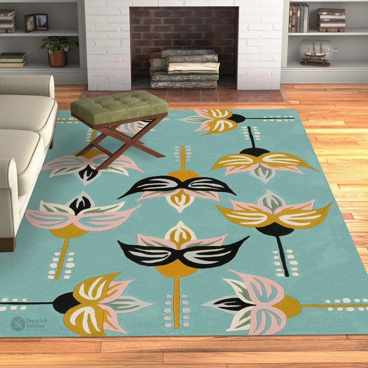 Bed, Living, Kids, room Rug, 5x8, 6x9, 7x10, Hand tufted carpet, Pastel Green area rug