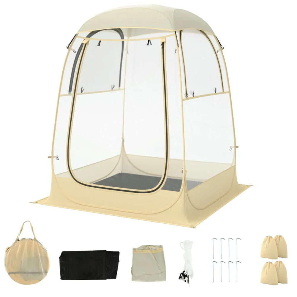 Barara King Outdoor Tent,Portable Camping Shelters,Instant Pop up Sports Tent with Carrying Bag and Floor Mat for 1-2/5-6 People-S