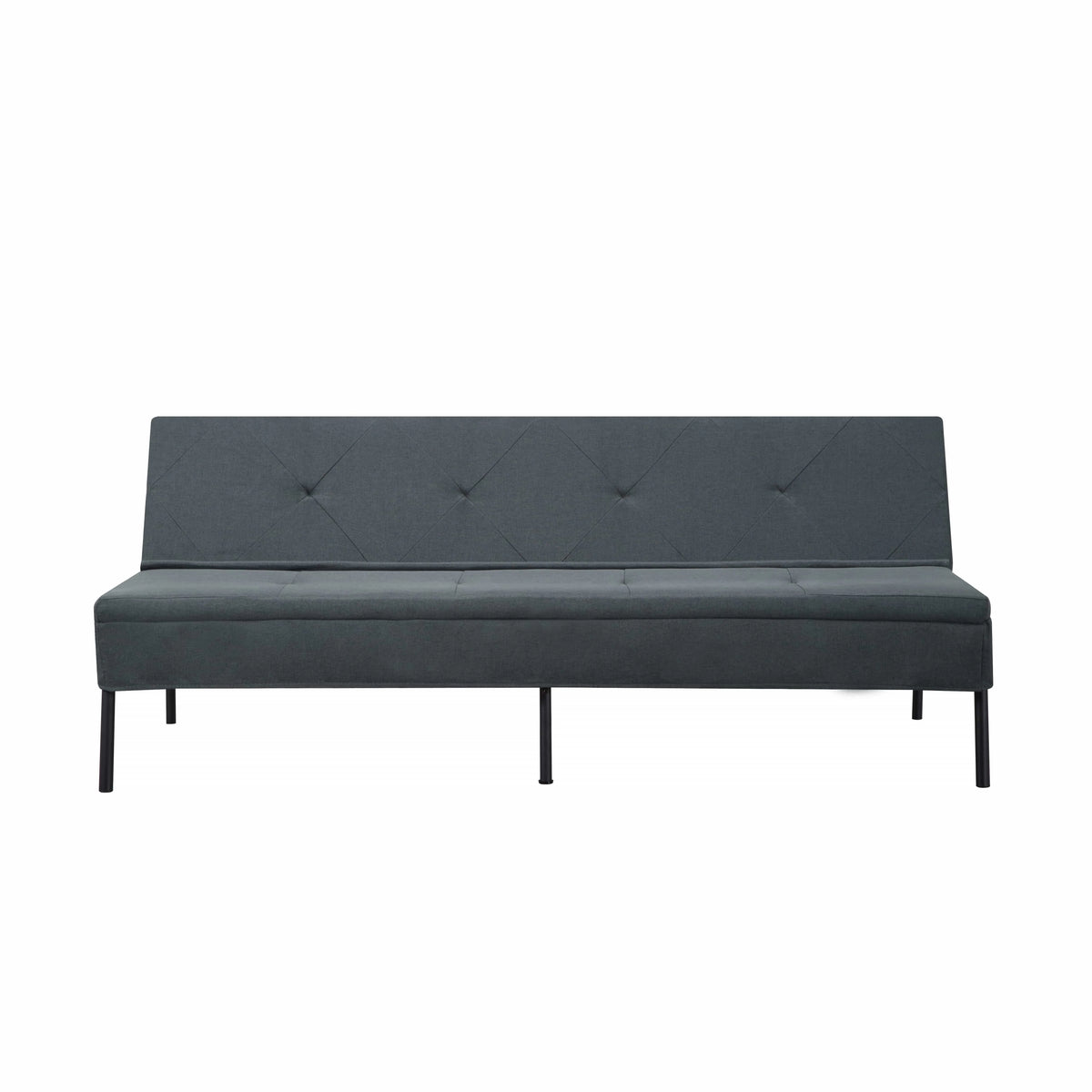 BSHTI 63Futon Sofa Bed,Upholstered with Polyester Fabric Convertible Sofa Couch for Living Room,Office(Black)