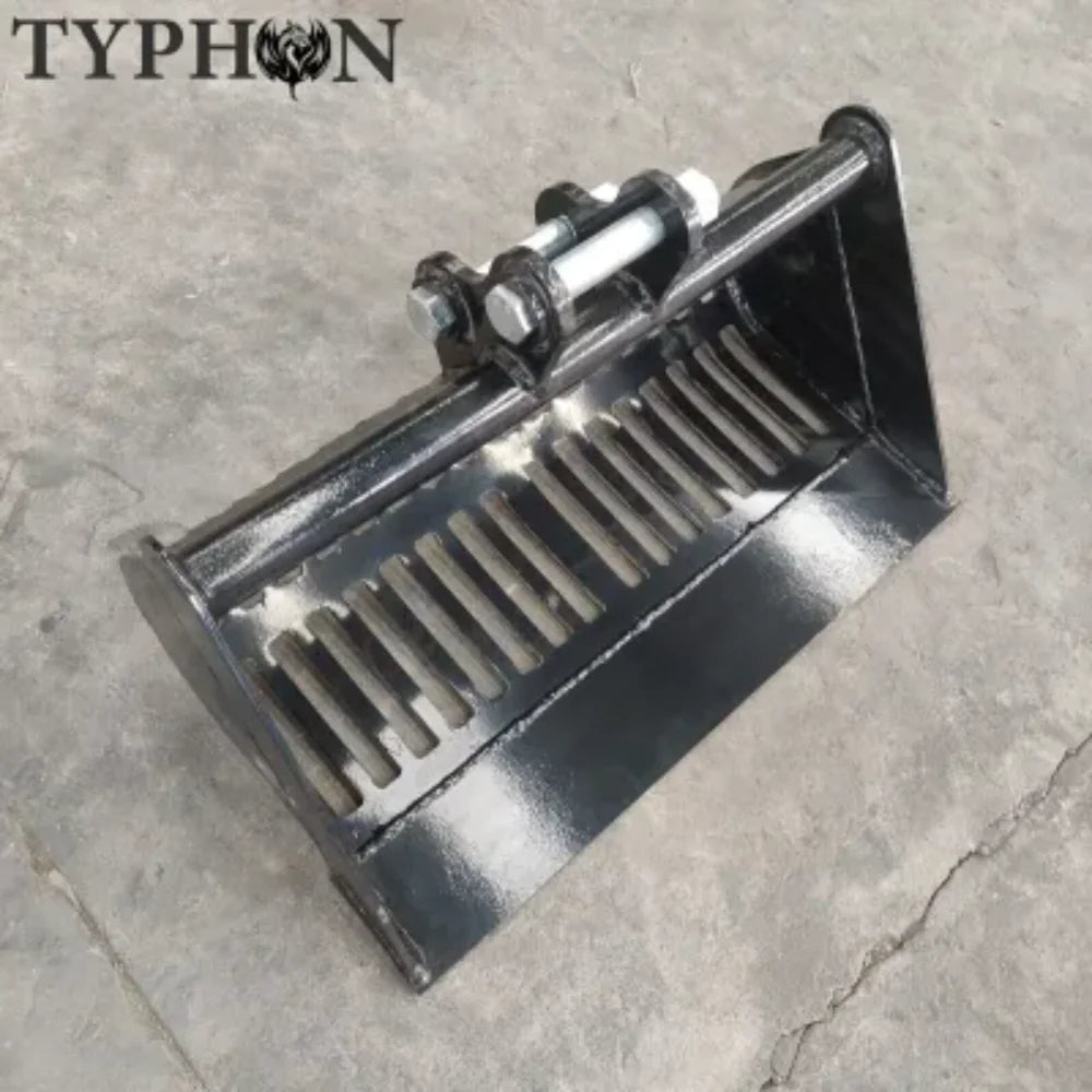 TYPHON 10-in-1 Mini Excavator Attachment Bundle C Quick Coupler, Buckets, Rake, Ripper, Auger, Grapple, Tilt Bucket & Hydraulic Hammer C Fits 0.6C2 Ton Excavators, Heavy-Duty Tools Kit