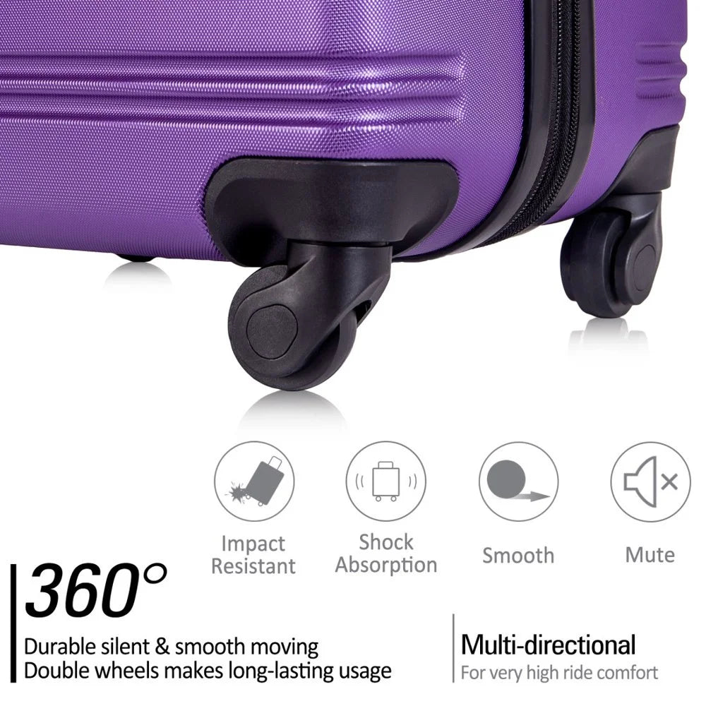 Tcbosik Luggage Sets, 3 Piece Set Hardside Suitcases with Spinner Wheels, 20/24/28 Travel Luggage Lightweight, Dark Blue