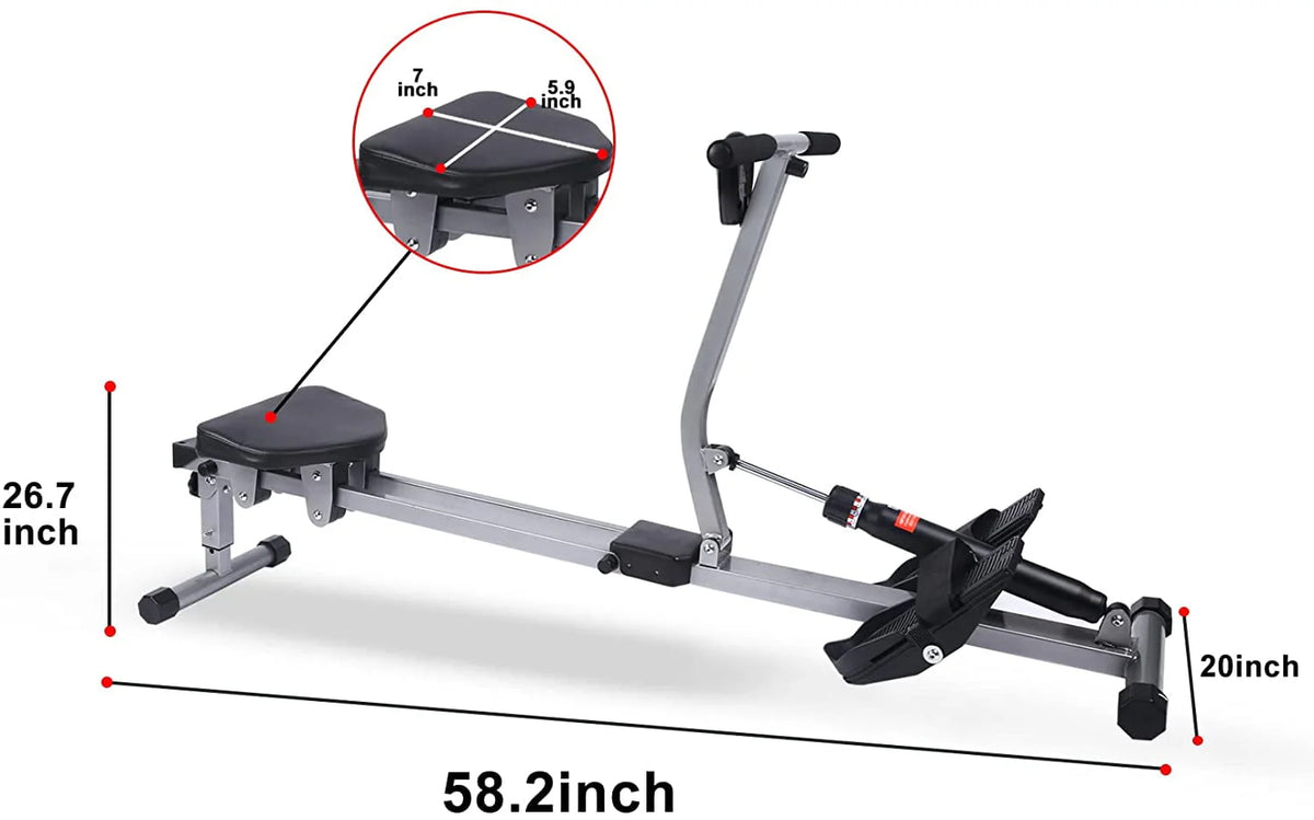YSSOA Fitness Rowing Machine Rower Ergometer, Digital Monitor and 260 lbs of Maximum Load, Black