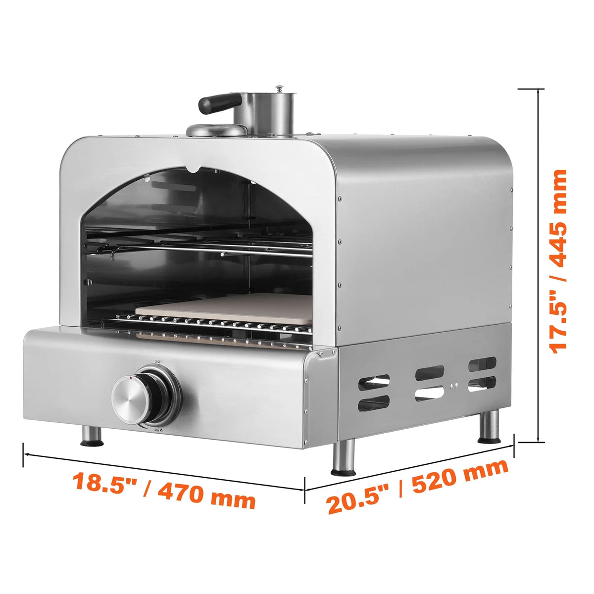 KFFKFF Exterior Pizza Cooker, 13" Propane Fueled Pizza Creator, Mobile Outdoor Pizza Barbecue with Dense Cordierite Pizza Rock and Integrated Temperature Gauge