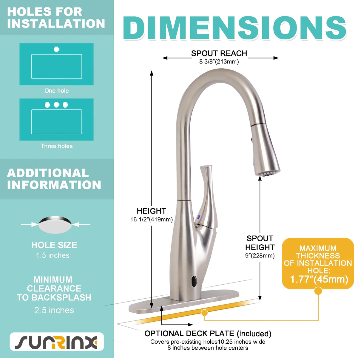 Dual-sensor Pull Down Touchless Kitchen Faucet