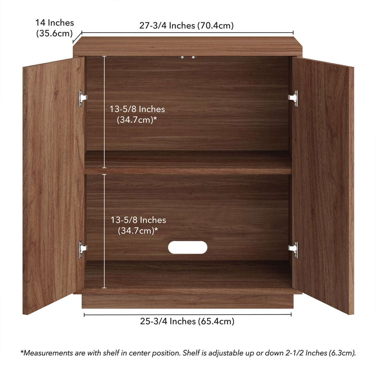 Evelyn&Zoe Modern/Contemporary 28 Wide Satin Walnut Accent Cabinet