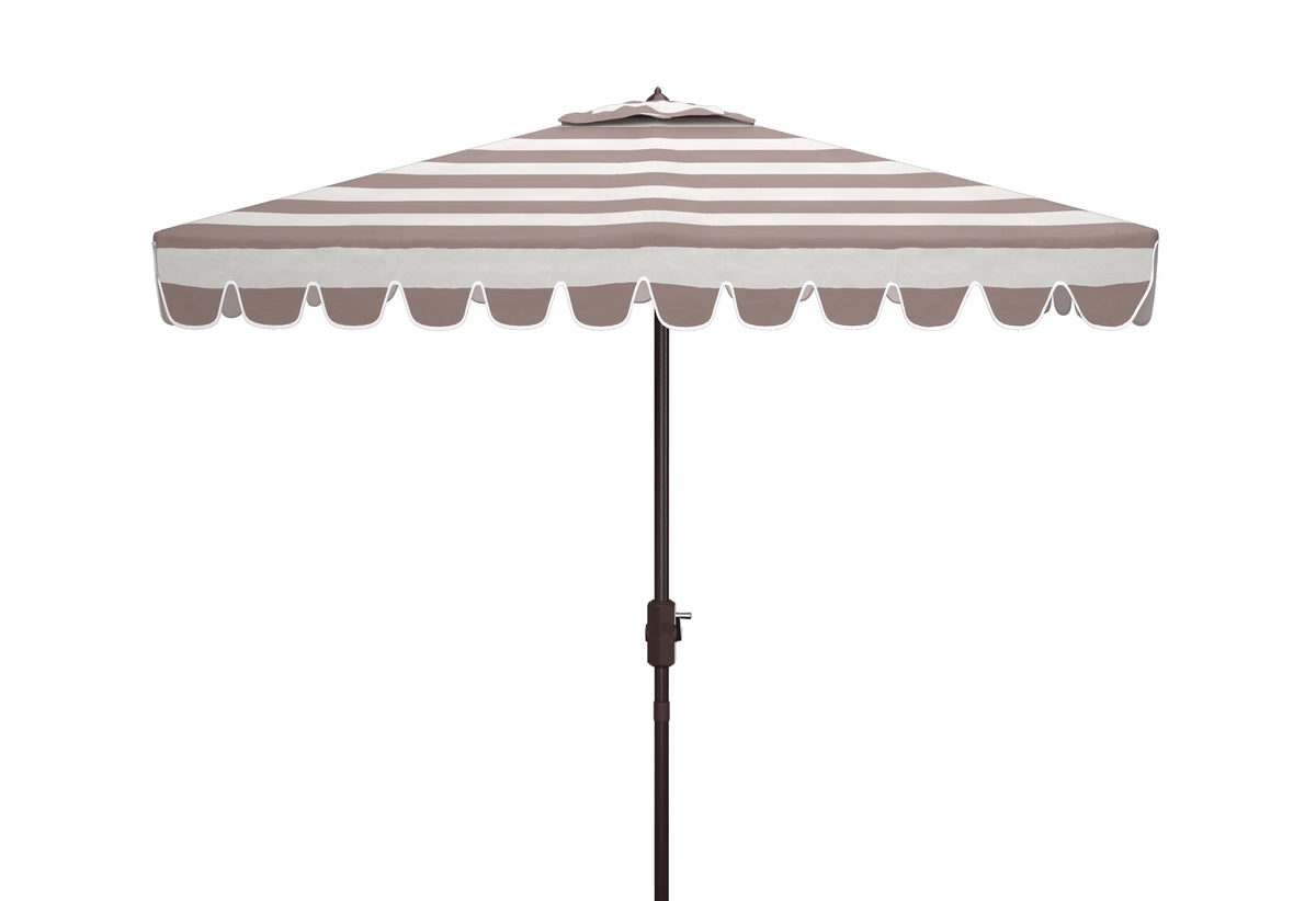 SAFAVIEH Outdoor Collection Vienna 7.5-Foot Square Crank Umbrella Grey/White