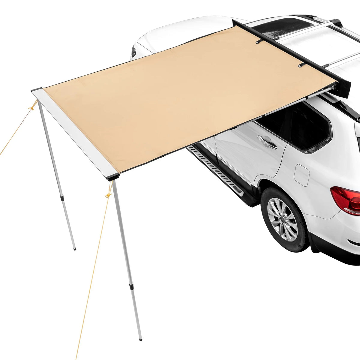 JWRWEF 6.5x8.2ft Car Side Awning, Waterproof SUV Truck Rooftop Tent Sunshade, 280G PU3000mm Fabric Outdoor Shelter, UV & Wind Resistant Camping Canopy with Carry Bag