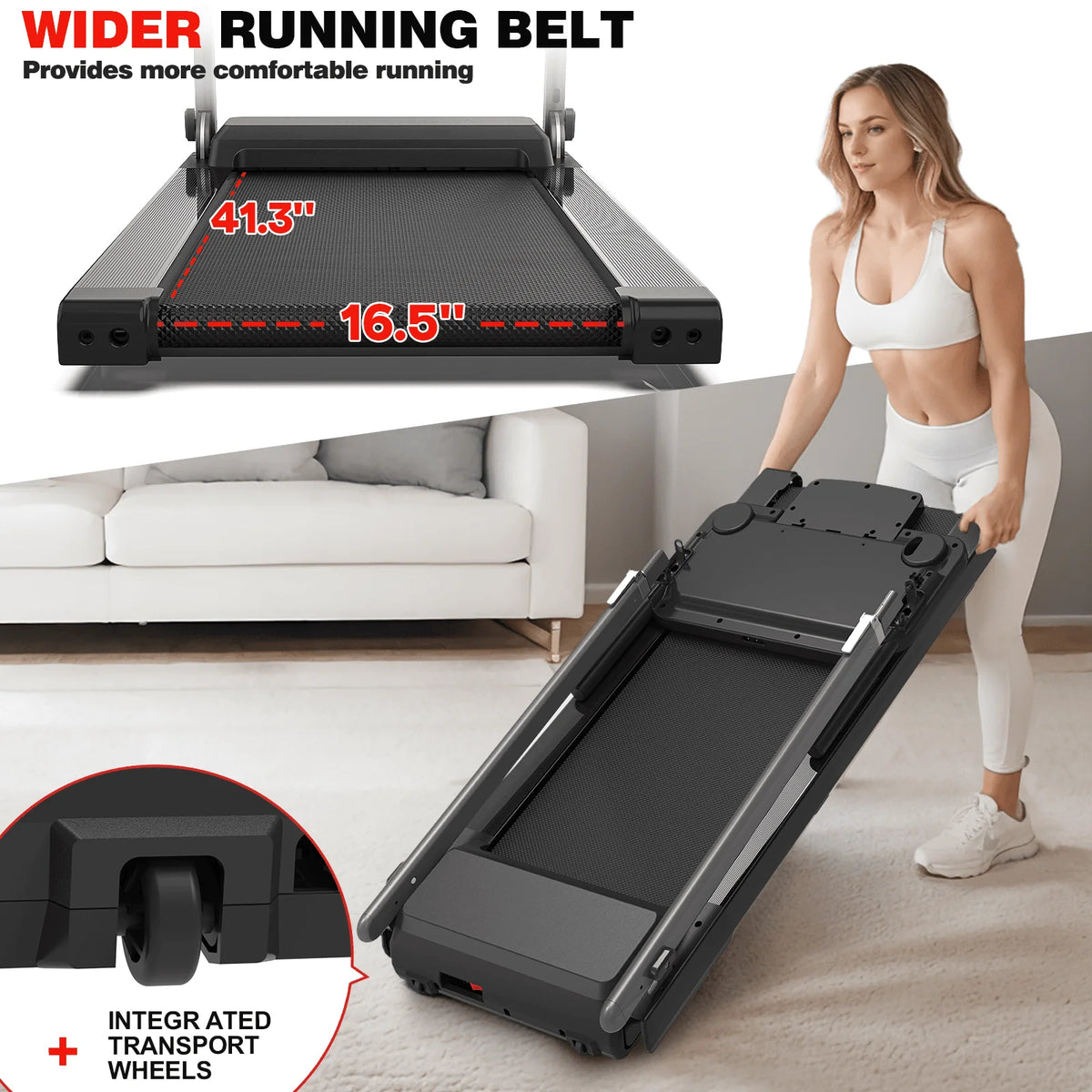 [TREADMILL CLEARANCE] FYC 2.5HP Folding Treadmill with Adjustable Height Desk & Incline - Compact Electric Treadmill Bluetooth Speaker for Running Walking Foldable Portable  (Silver)