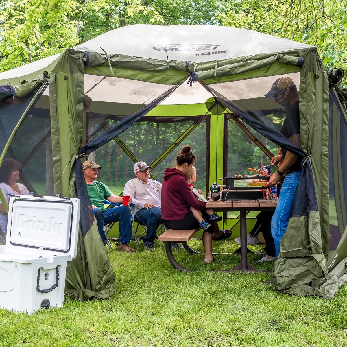 Clam Quick Set Pavilion Portable Camping Outdoor Gazebo Canopy Screen