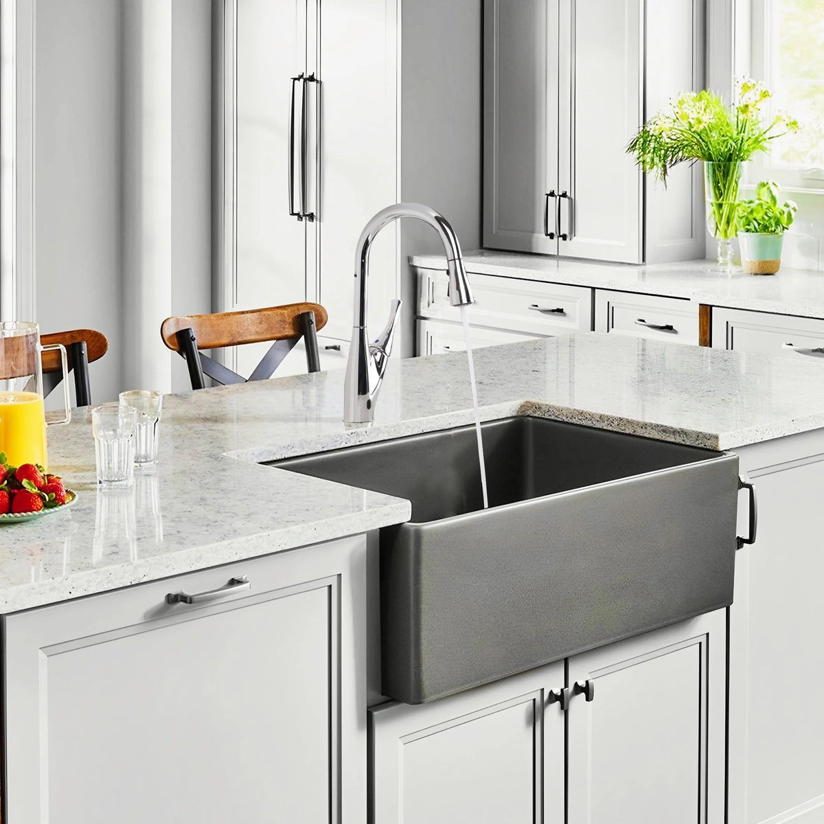 Dual-sensor Pull Down Touchless Kitchen Faucet