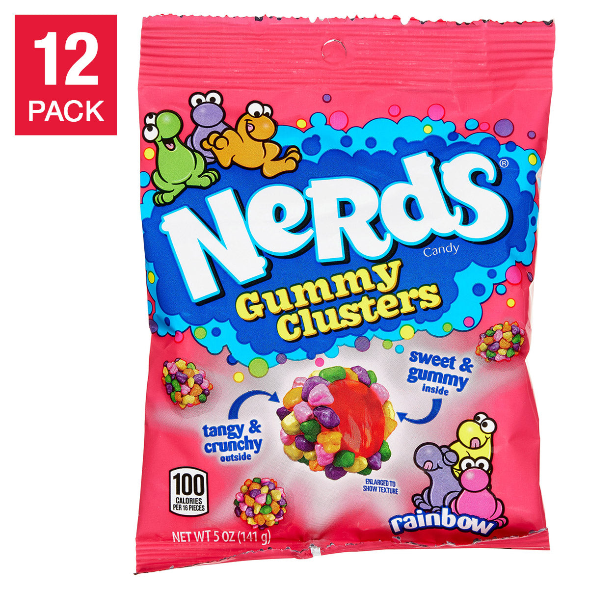 Nerds Gummy Clusters, Rainbow, 5 oz, 12-count