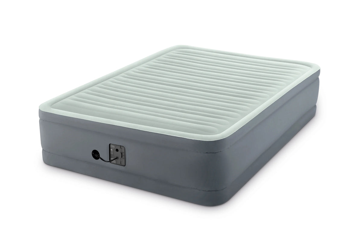 Intex 18in Queen PremAire I Elevated Inflatable Air Mattress with Fiber Technology and Internal Pump