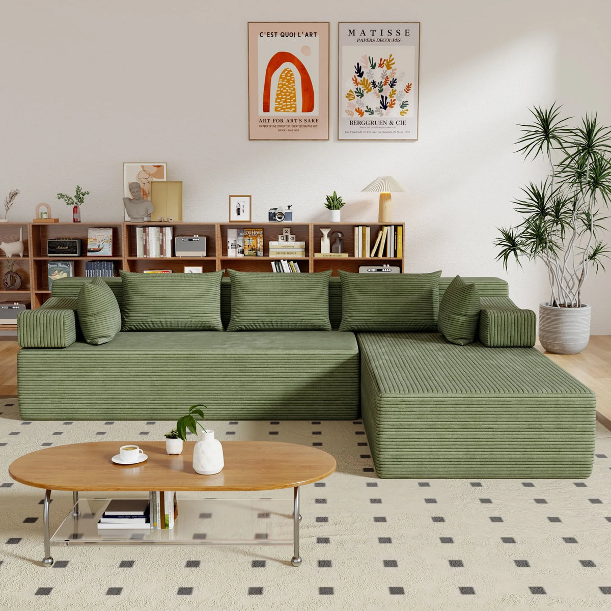 Behost 105" Modular Sectional Sofa for Living Room, Boneless L Shaped Cloud Couch with Chaise, Gray