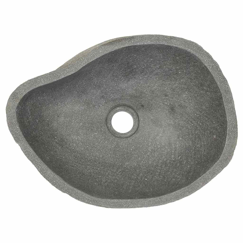 vidaXL Bathroom Basin, Vessel Sink, Easy Assembly, (17.7"-20.9")x(13.4"-16.1")x4.5" River Stone