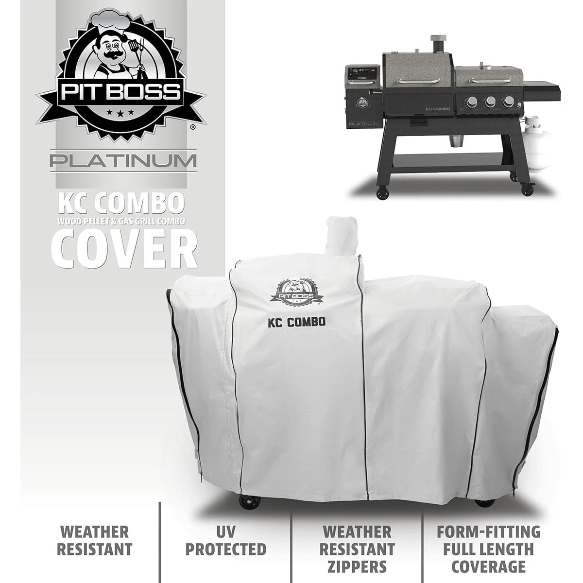 Boss Platinum KC Combo Grill Cover, Fits KC Combo Platinum Grill