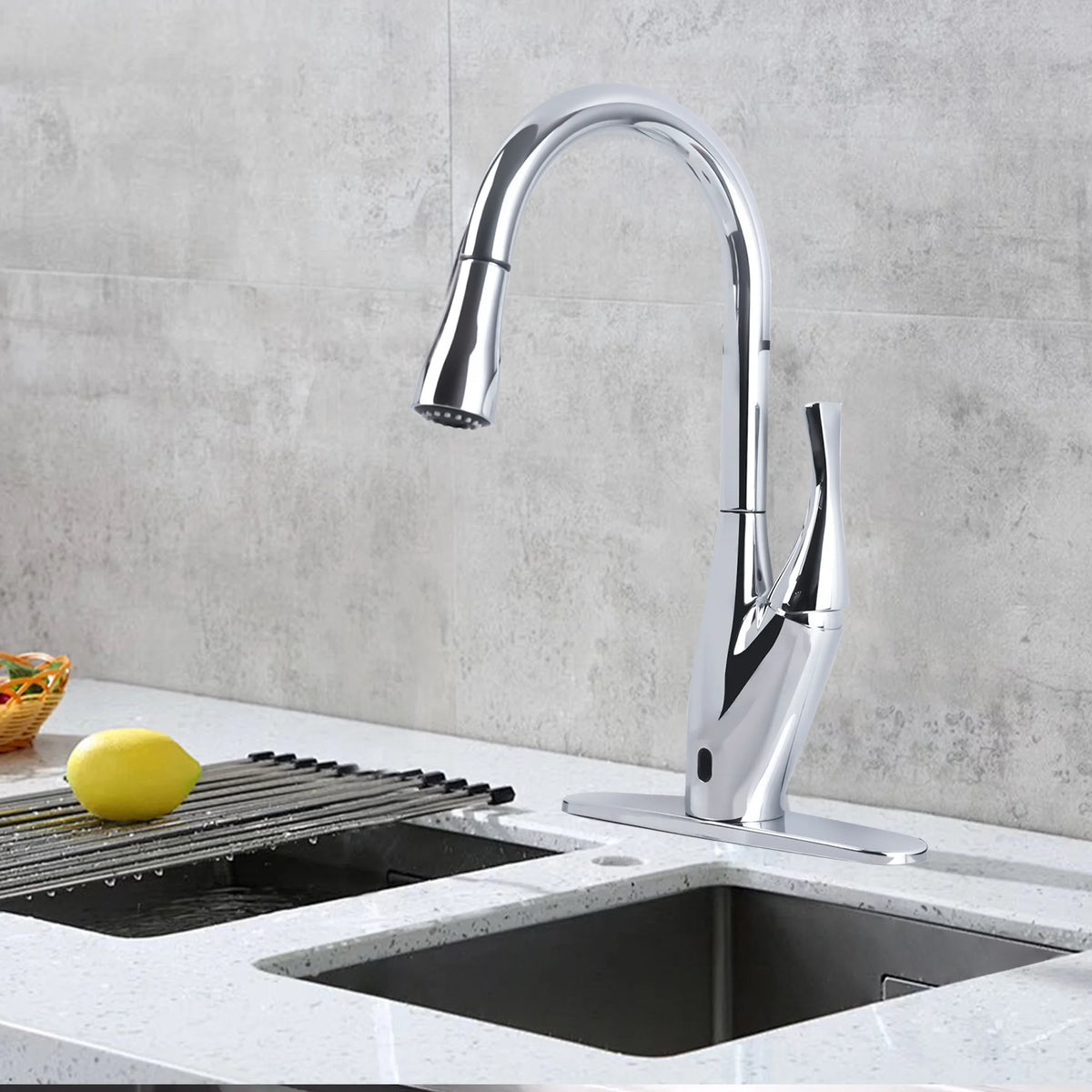 Dual-sensor Pull Down Touchless Kitchen Faucet