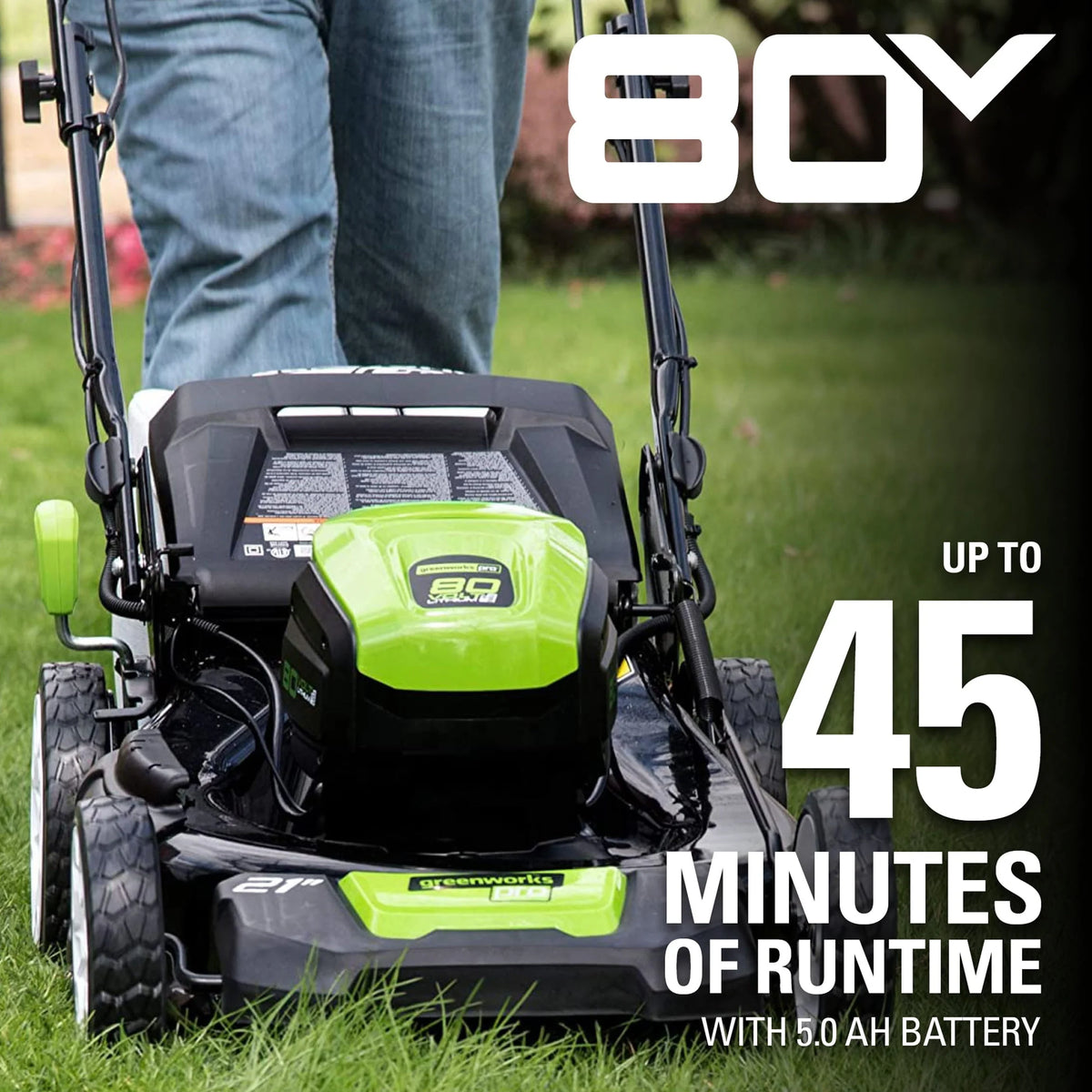Greenworks 80V 21" SP Mower, 5Ah Battery and Charger 2502402NV