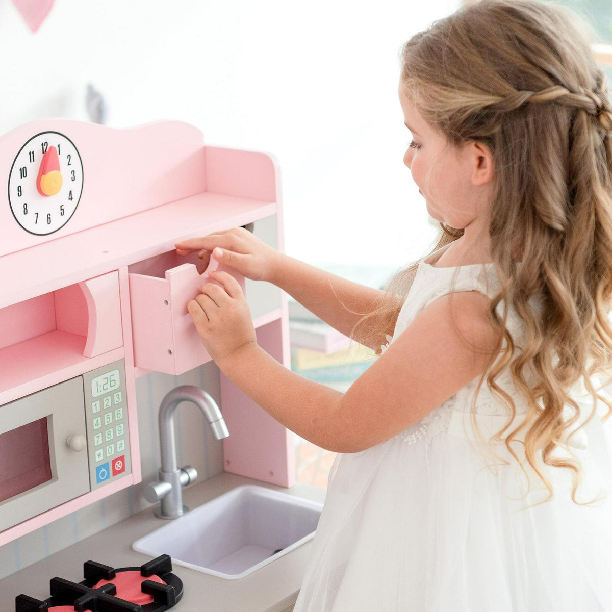 Teamson Kids - Little Chef Florence Classic Play Kitchen - Pink / Grey