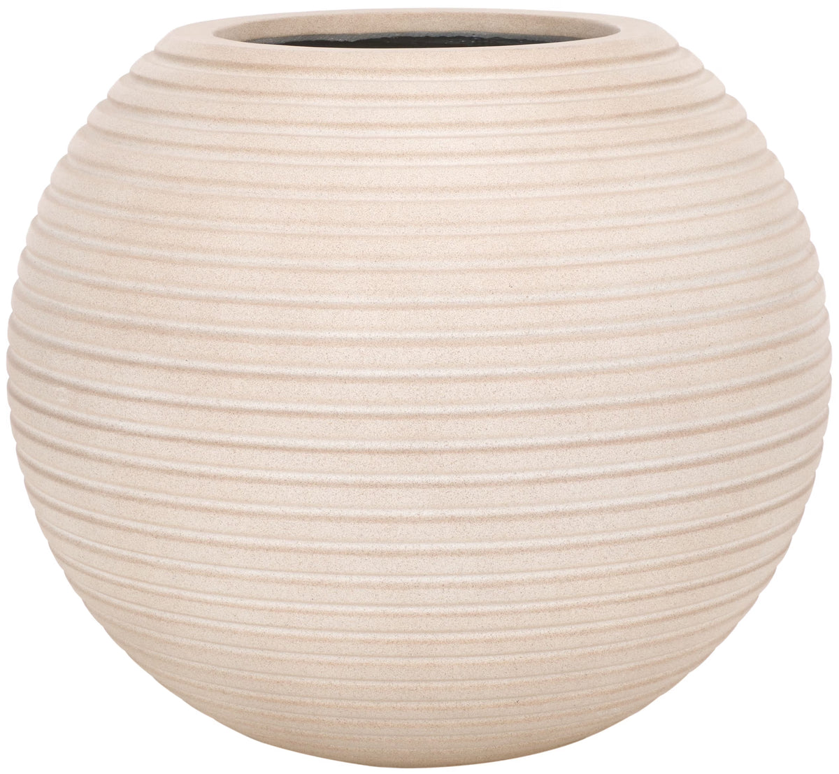 SAFAVIEH Mora 20" x 20" x 18" Round Black Ficonstone Solid Plant Pot