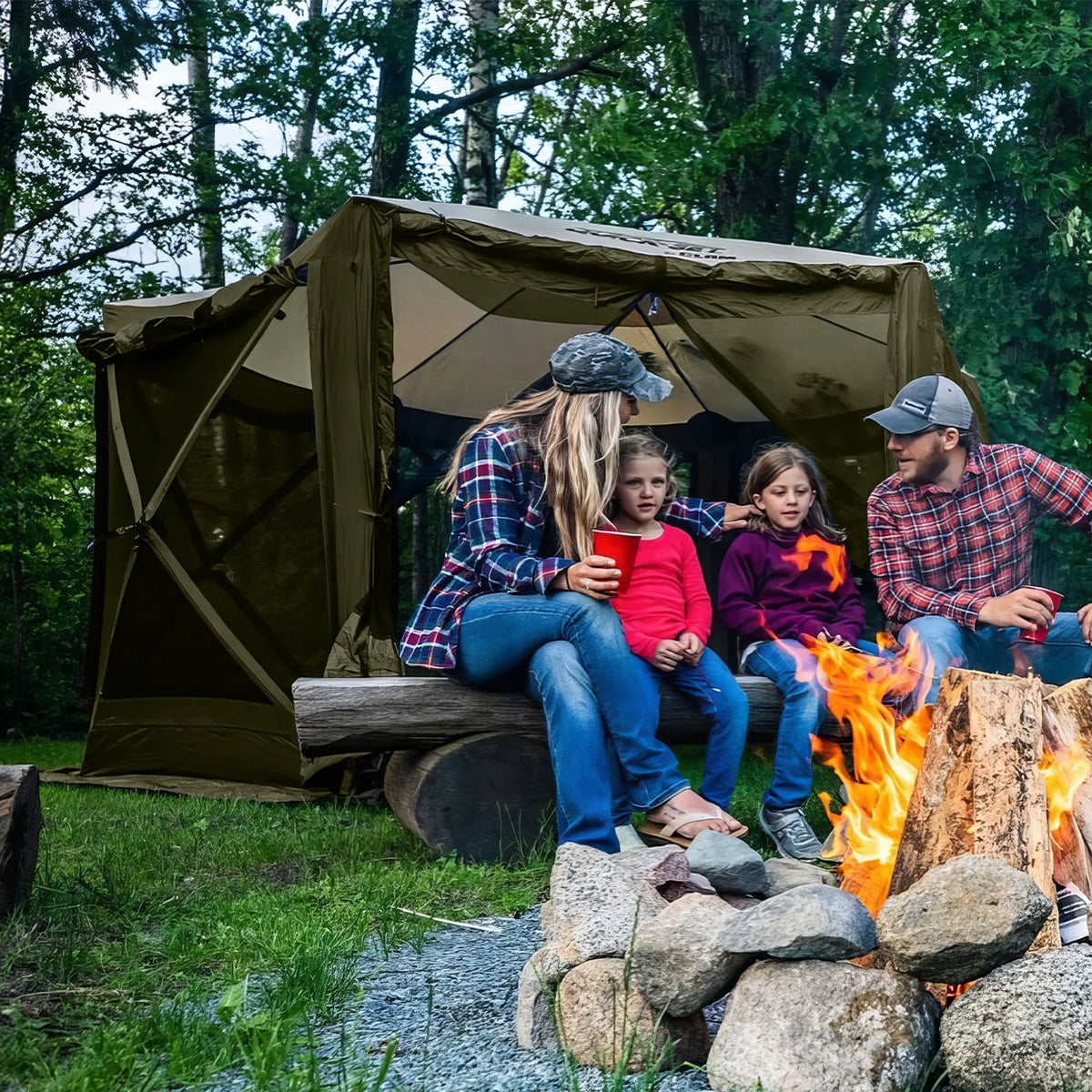 Clam Quick Set Pavilion Portable Camping Outdoor Gazebo Canopy Screen
