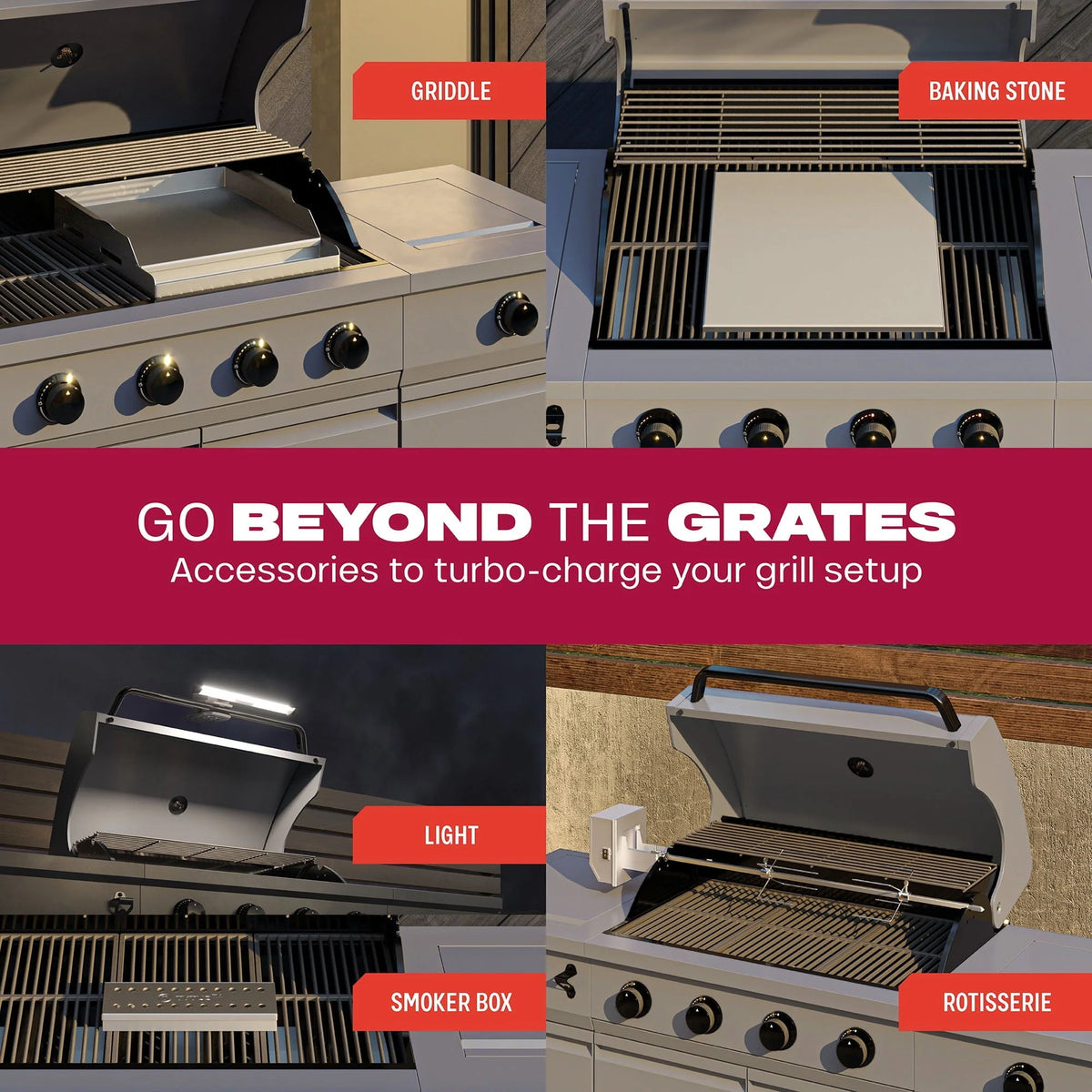 TYTUS 4-Burner Fresno Series Gunmetal Gray + Graphite Stone Island Grill