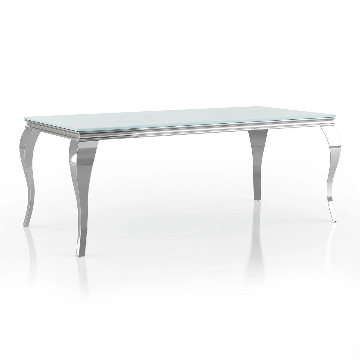 Furniture of America Edi Metal 7-Piece Dining Table Set in White and Blue
