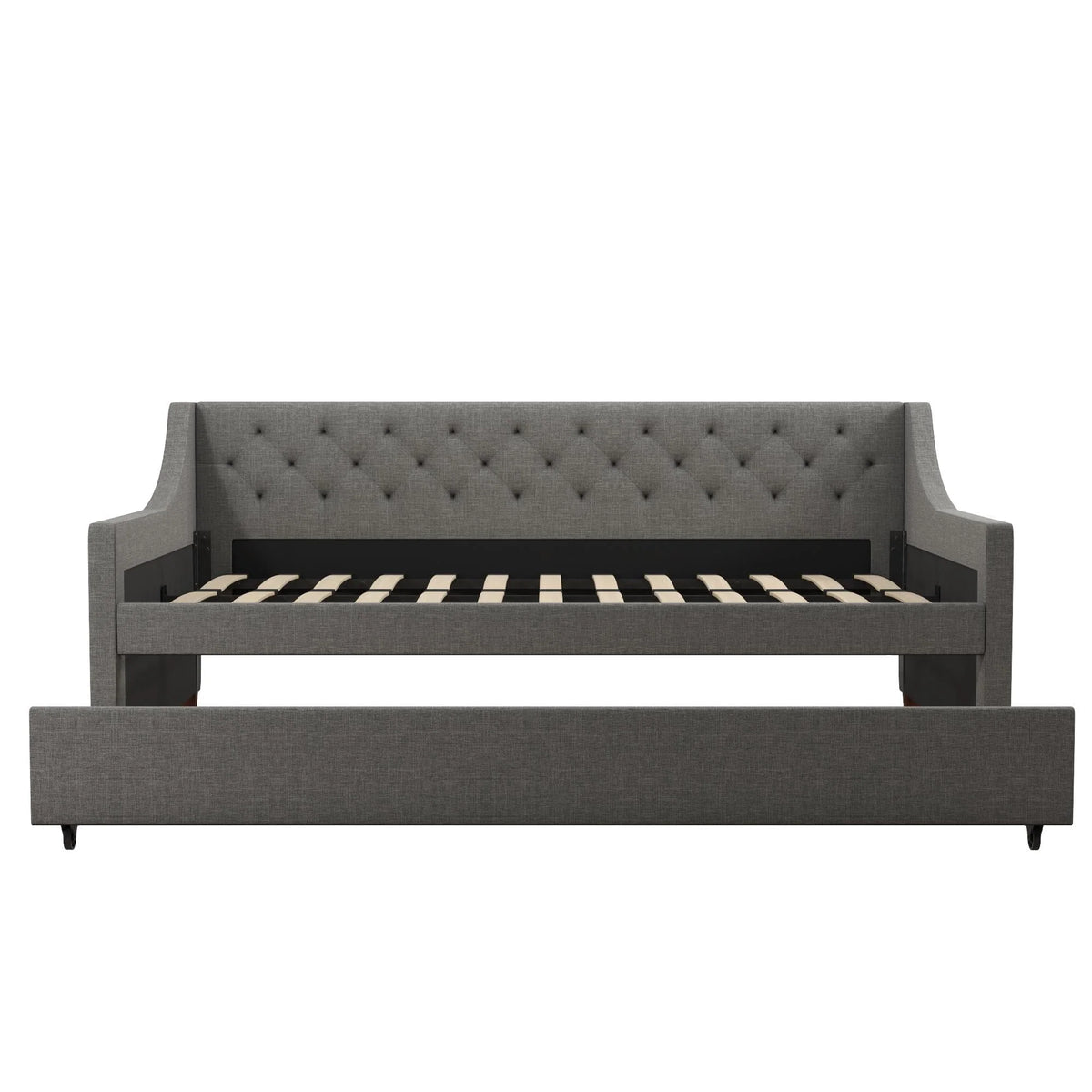 Novogratz Her Majesty Daybed and Trundle, Grey Linen
