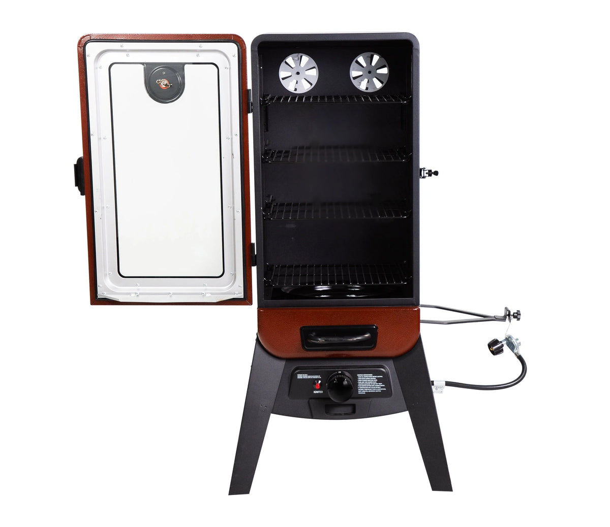 Pit Boss 3-Series Gas Smoker in Red Hammertone - PBV3G1