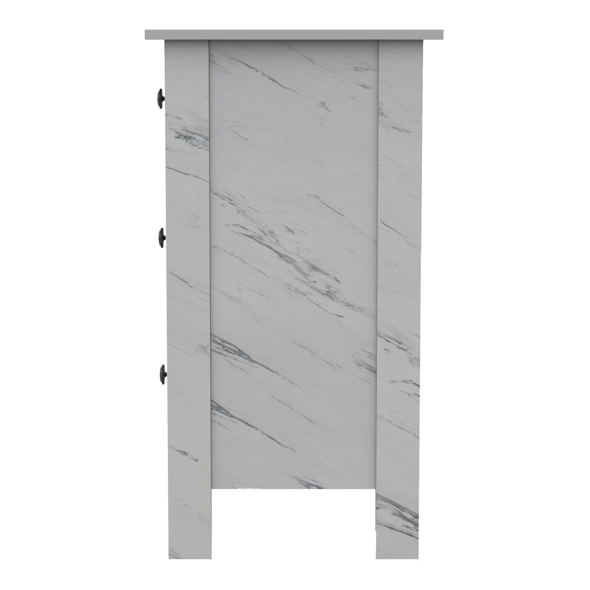 Furniture of America Tilde Adult Modern 3-Drawer Cabinet Vertical Dresser, Marble White