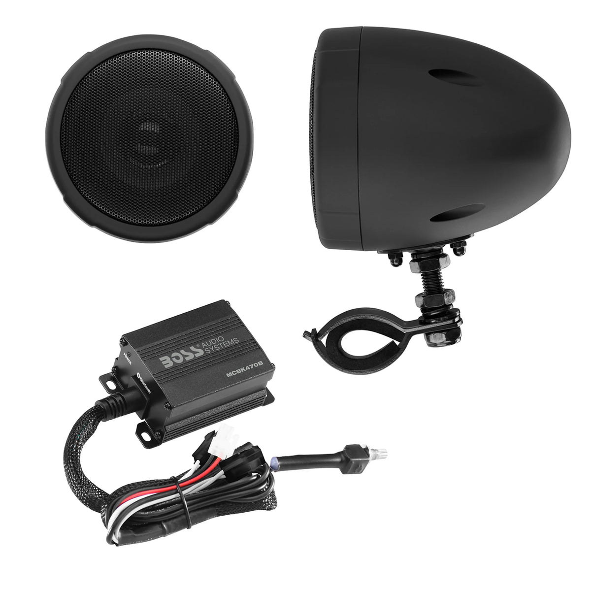 Boss Audio Systems MCBK470B Motorcycle Speaker Amplifier, Bluetooth, 3?Speakers
