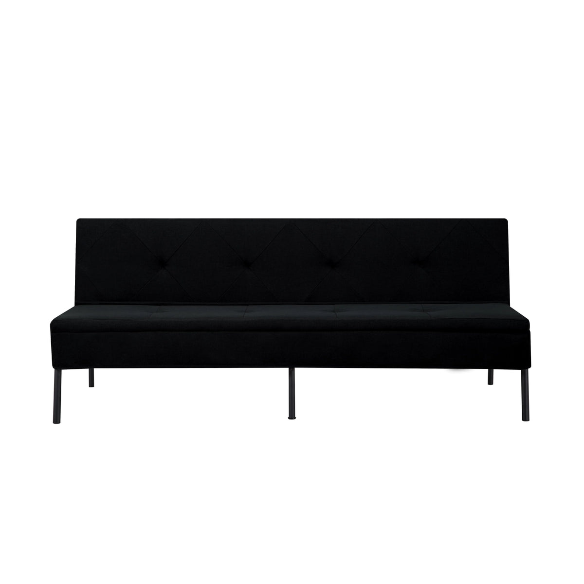 BSHTI 63Futon Sofa Bed,Upholstered with Polyester Fabric Convertible Sofa Couch for Living Room,Office(Black)