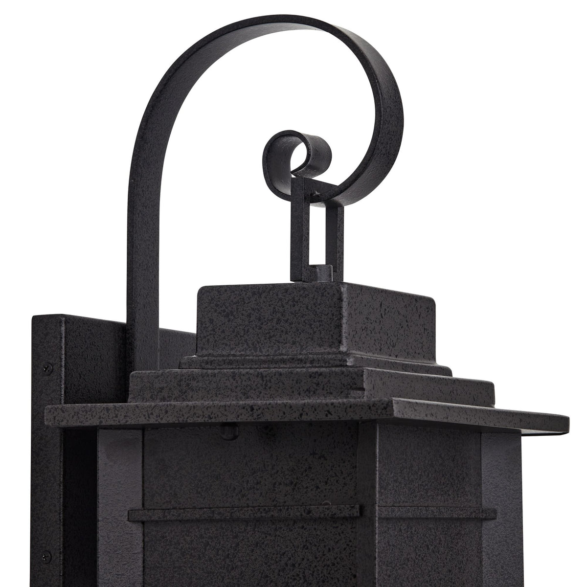 Franklin Iron Works Bransford 28 1/4" High Farmhouse Rustic Outdoor Wall Light Fixture Mount Porch House Scroll Black-Specked Gray