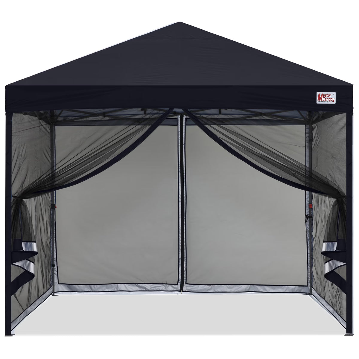 MASTERCANOPY 8' x 8' Pop-up Canopy Tent Outdoor Screen House Shelter with Mesh Walls, White