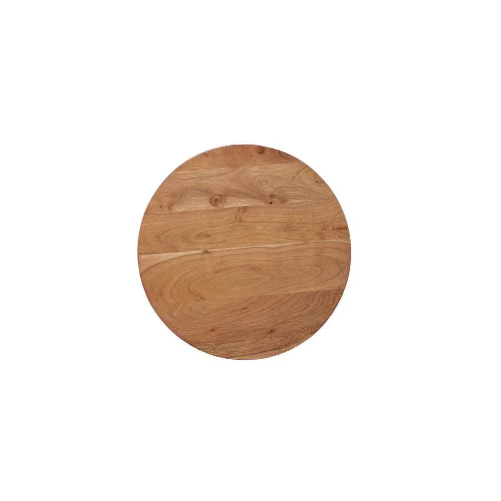 Taran Designs Renith Round Solid Wood End Table, Brown