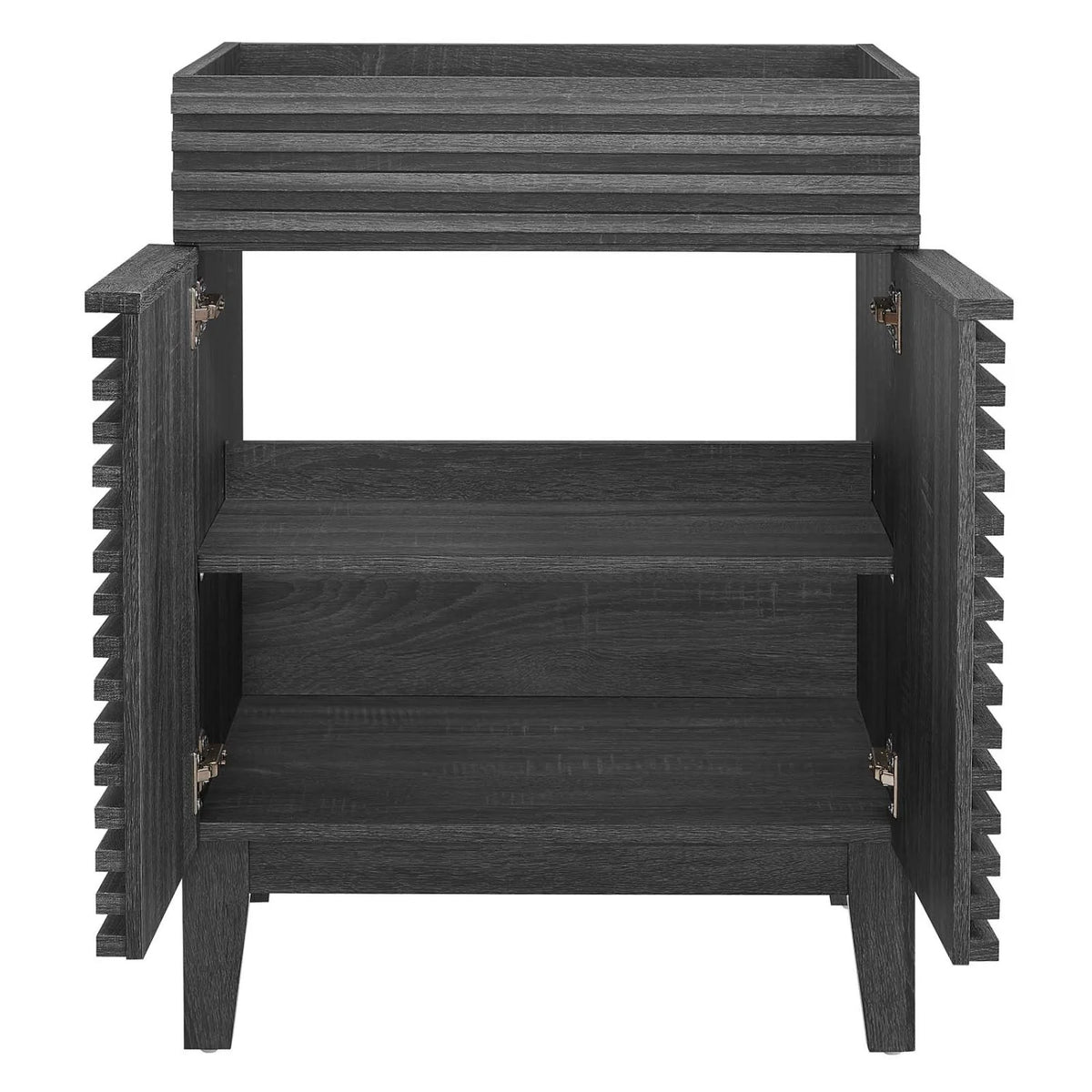 Vanity Cabinet (Sink not included), Black, Wood, Mid Century Hotel Bedroom Bathroom, Modern Contemporary HB33433