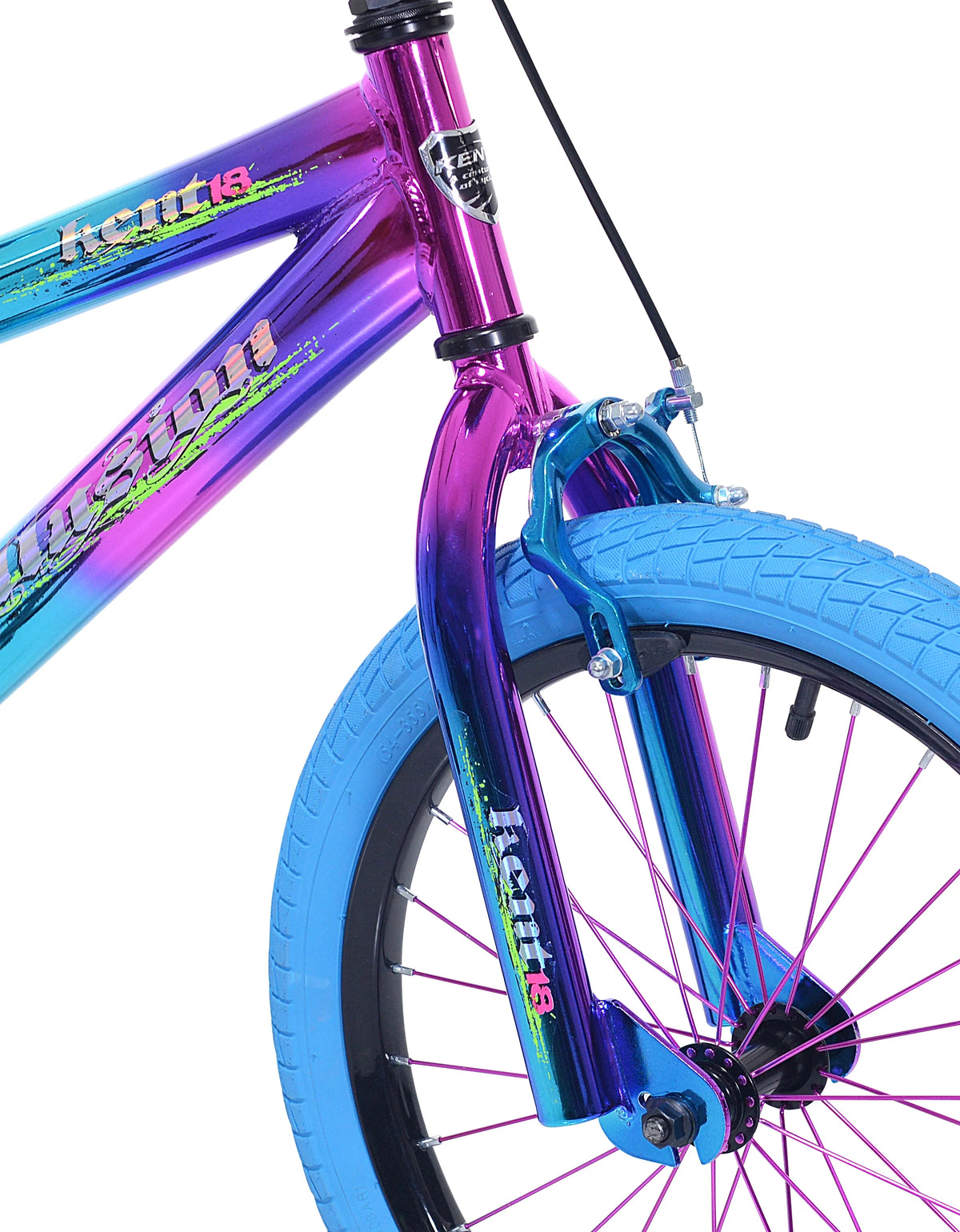 18" Kent Illusion Child Bicycle, 18" Wheels, Child Ages 6-12 Years, Blue/Purple