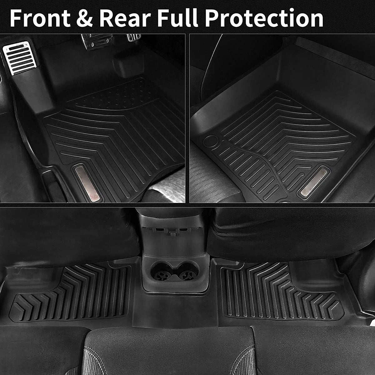 RVNI 3 Piece Automotive TPE Rubber Floor Mats for 2015-2019 Subaru Outback & Legacy Full Set Liners All-Weather