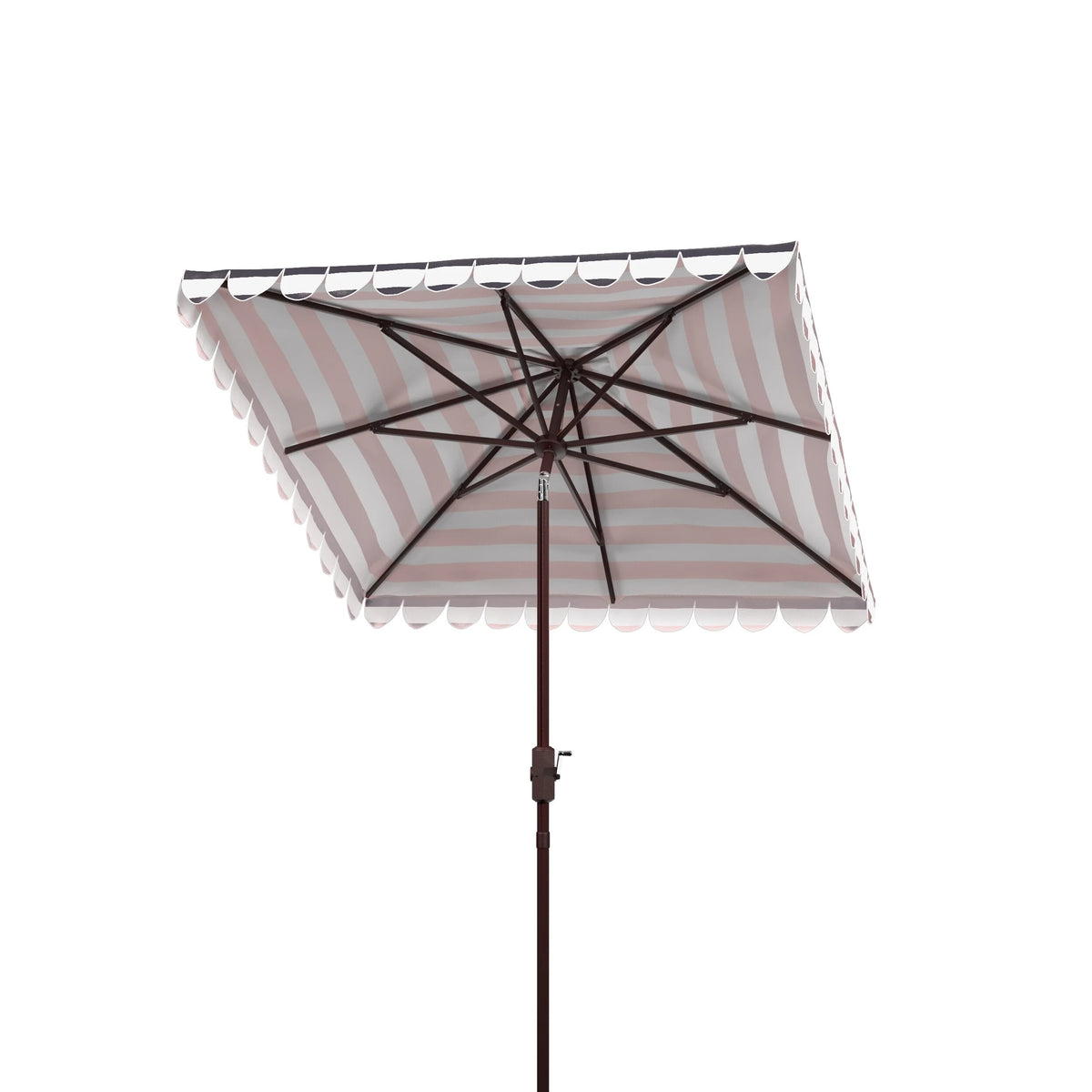 SAFAVIEH Outdoor Collection Vienna 7.5-Foot Square Crank Umbrella Grey/White
