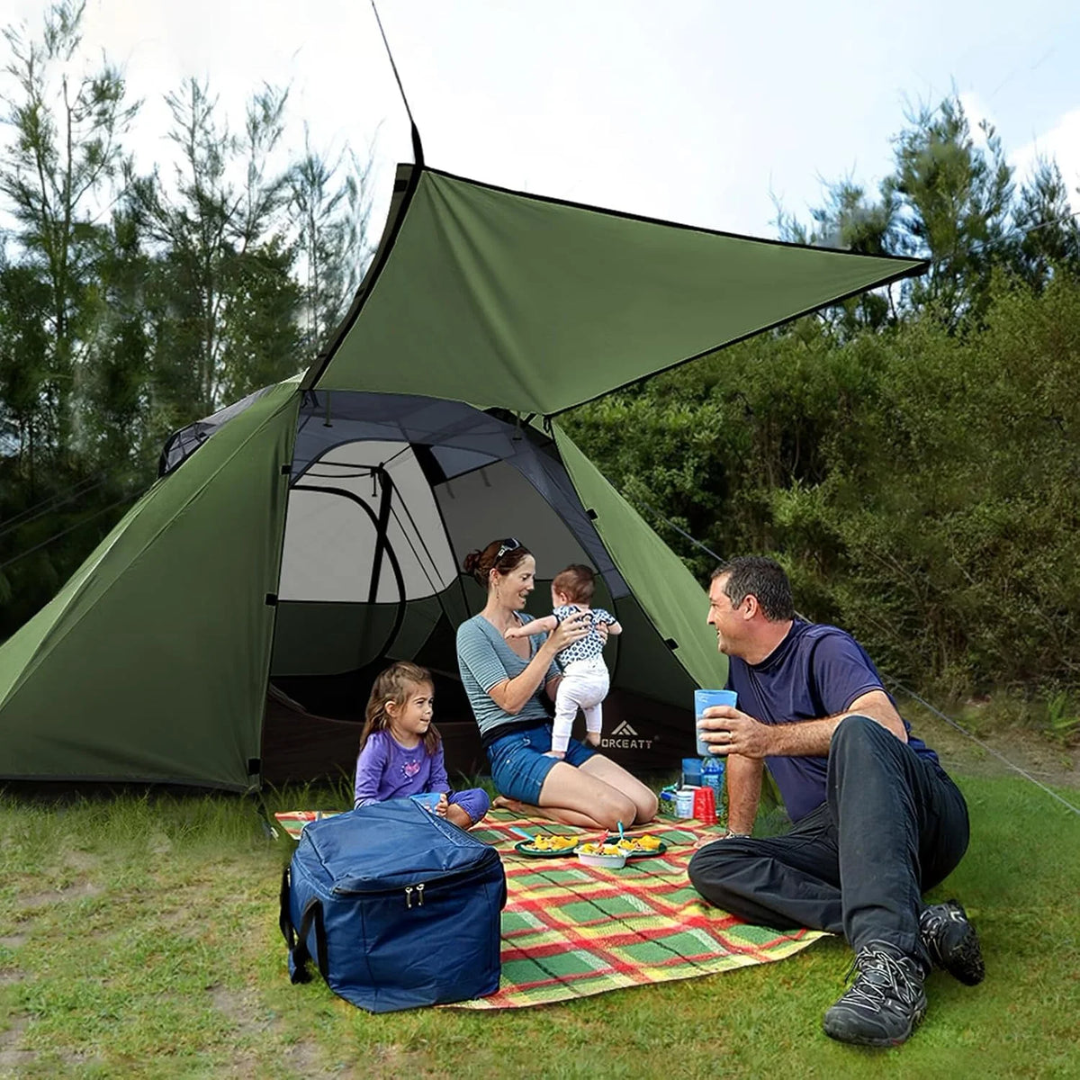 Camping Tent 2/3/4 Person, Professional Waterproof & Windproof Lightweight Backpacking Tent Suitable for Outdoor,Hiking,Camping, Mountaineering and Travel