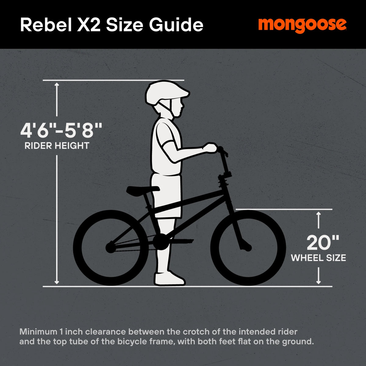 Mongoose Rebel X2 Kids BMX Bike, 20-in. Wheels, Children Ages 6+, Black & Blue Bicycle