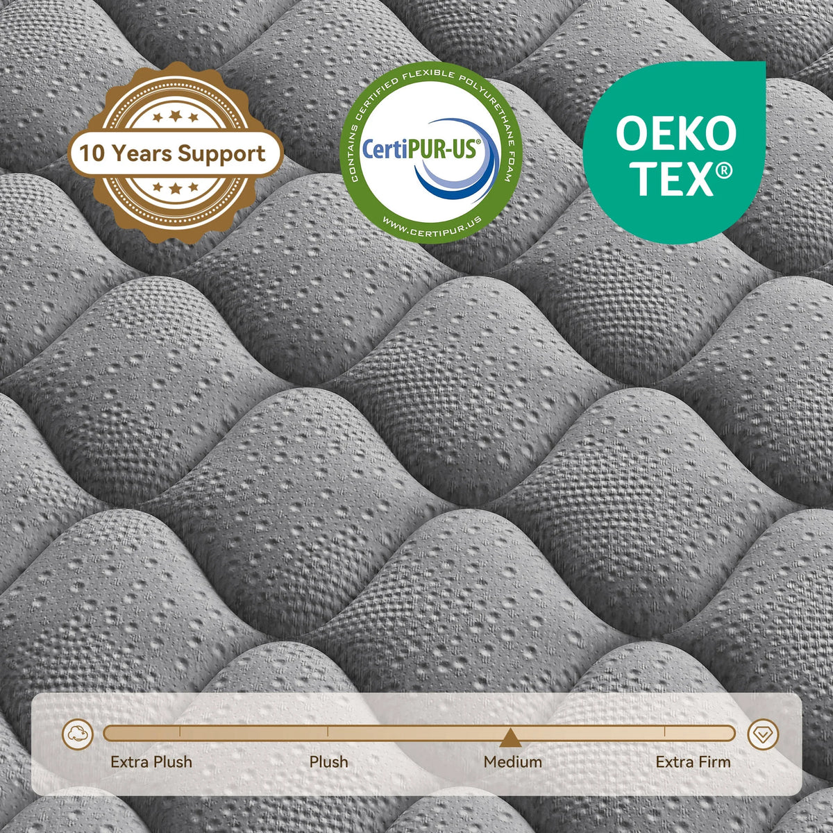 Madevos Queen Mattress 10 inch, Hybrid Mattress in a Box, Memory Foam and Individual Pocket Springs, Pressure Relief, Medium Firm
