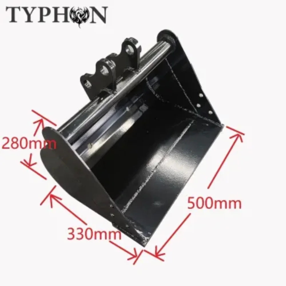 TYPHON 10-in-1 Mini Excavator Attachment Bundle C Quick Coupler, Buckets, Rake, Ripper, Auger, Grapple, Tilt Bucket & Hydraulic Hammer C Fits 0.6C2 Ton Excavators, Heavy-Duty Tools Kit