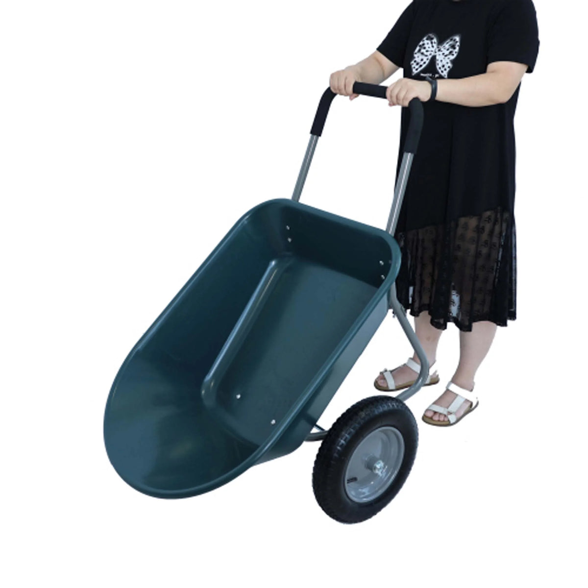 ChromaCore Dual-Wheel Garden Cart,Heavy-Duty Yard Wheelbarrow for Garden 15 inch Pneumatic Wheel