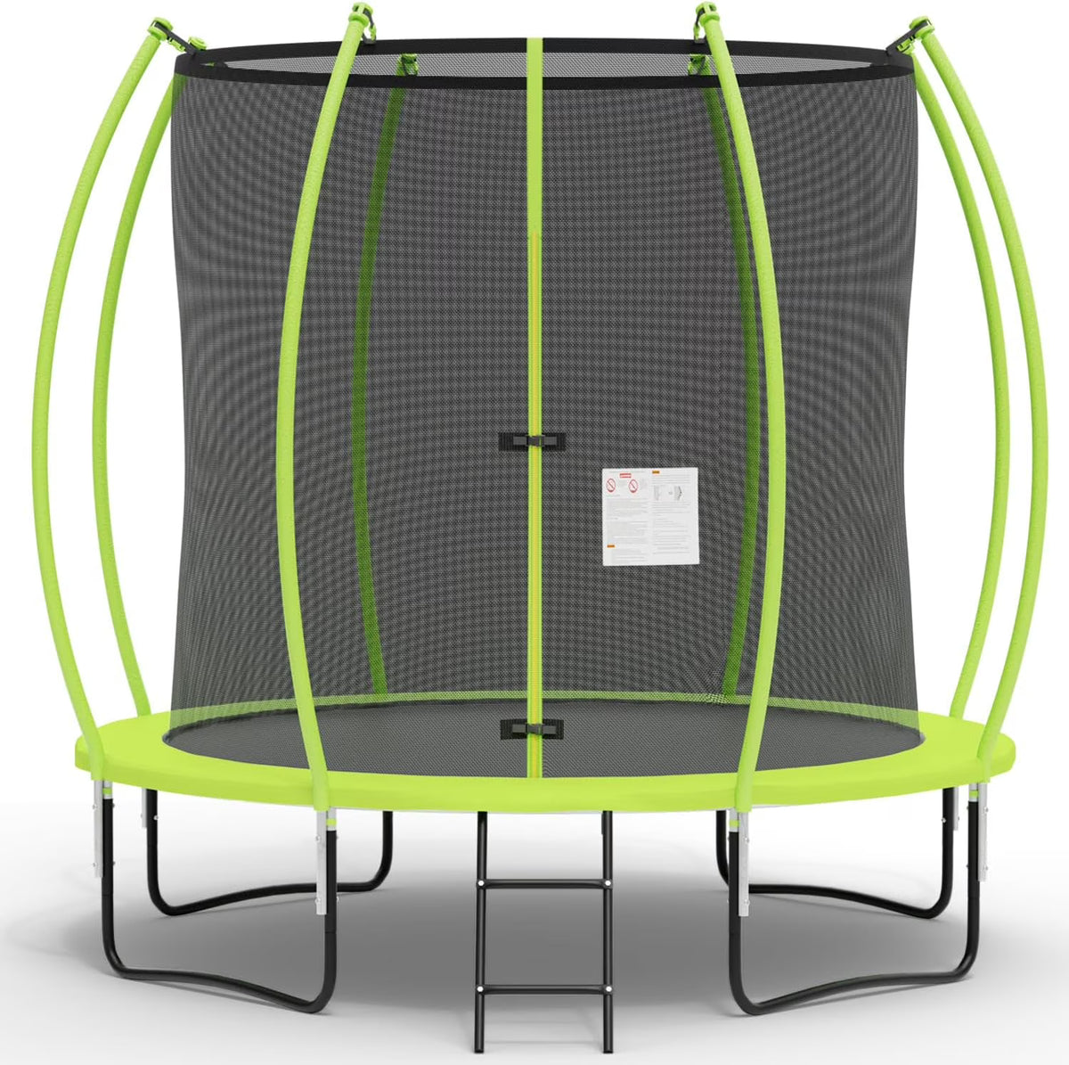 PayLessHere 8 ft New Round Outdoor Trampolines with Enclosed Net for Kids, Adults(Green)